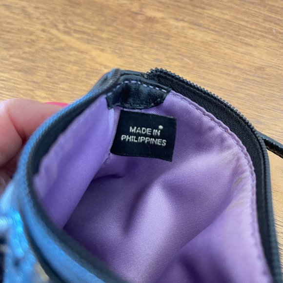 Coach Wristlet Pouch Black Patent Gray Silver Ocelot Leopard Animal Print - Picture 6 of 6